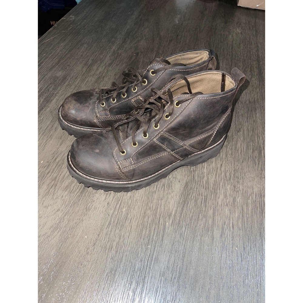 American Eagle Mens 11 Brown Leather Boots 8701-RN58830 Lug Sole Work Casual